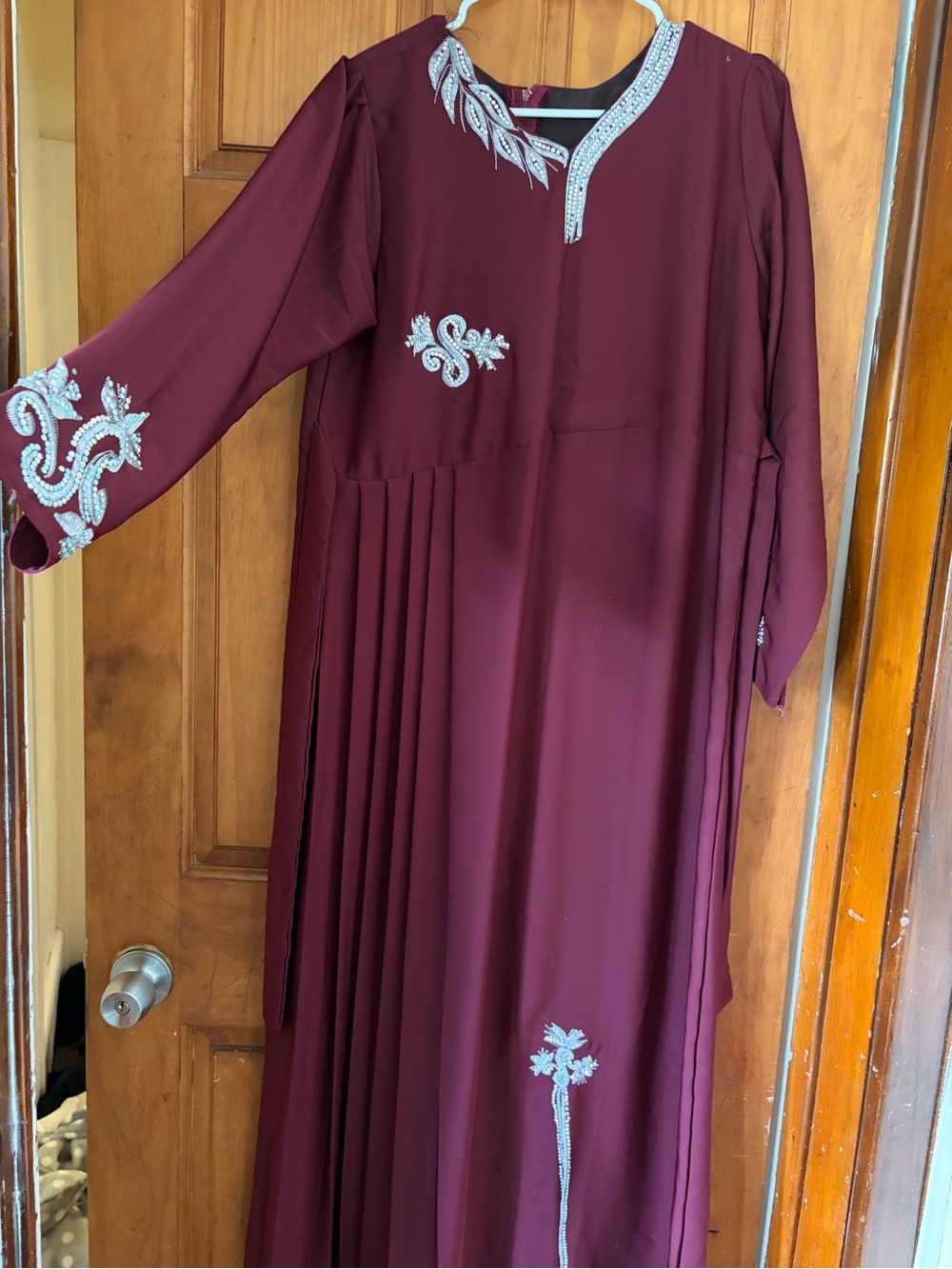 Embellished Maroon Women's Dress